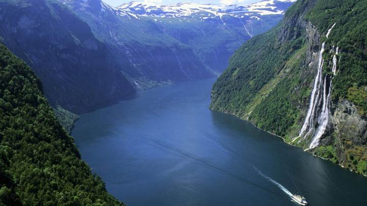 Geiranger Fjord Far View Scene